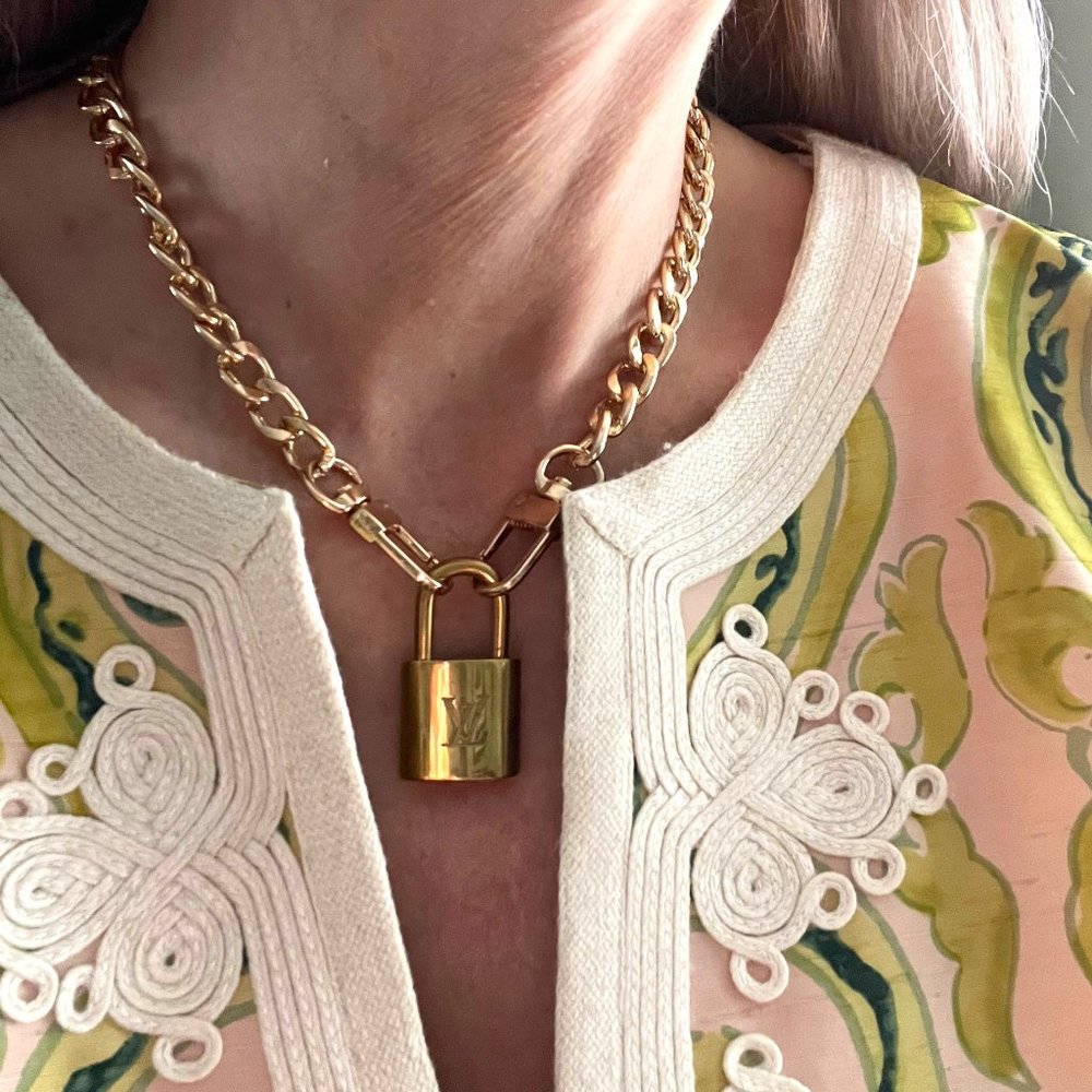 LV Louis Vuitton Paris Lock and Key #304 necklace